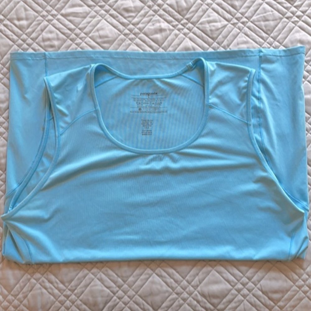 PATAGONIA WOMEN'S SLEEVELESS BLUE TANK TOP ACTIVEWEAR WORKOUT